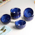 Blue Ribbed Ceramic Bowl Set of 6, 320ML